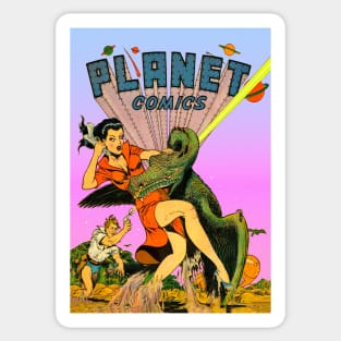 Vintage Sci-Fi Comic Book Art Sticker